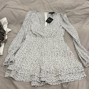 Forever 21 polka dot long sleeve romper